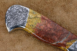 "Aldebaran" 4.4 power enlargement, reverse side rear bolster engraving, handle detail. 