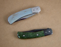 Closed view, Gemini liner lock folding knives