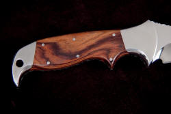 "Hooded Warrior" handle detail, reverse side. Note beautiful grain of Kingwood, the wood of Kings