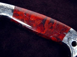 "PJLT Dragon" obverse side gemstone handle detail. Fosslized stromatolite is jasper, quartz, and hematite gemstone