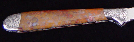 Multicolored Moss Agate gemstone handled knife