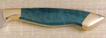 Aventurine gemstone custom knife handle with brass fittings