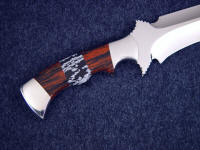 Snowflake Obsidian, Mahogany Obsidian gemstone mosaic custom knife handle with stainless steel fittings